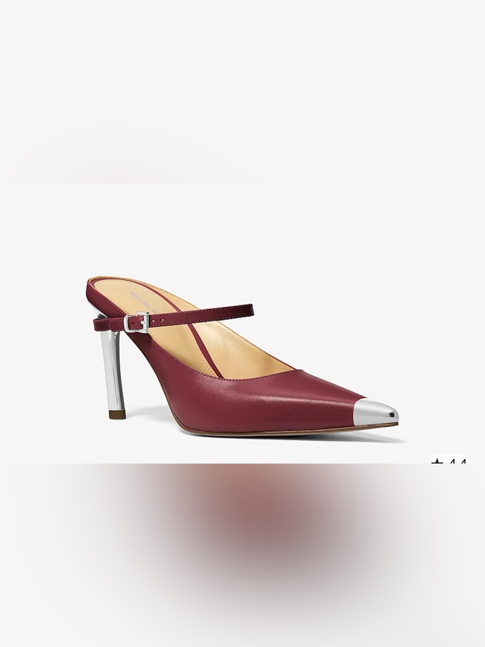 Michael Kors Kasia oxblood Pointed-Toe Slingback with Silver Cap 7